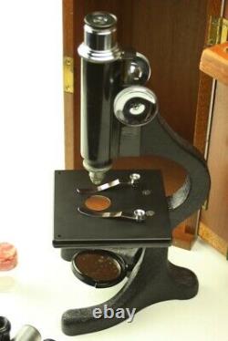 Vintage Beck of London Model 10 Microscope in Mahogany Case 5422
