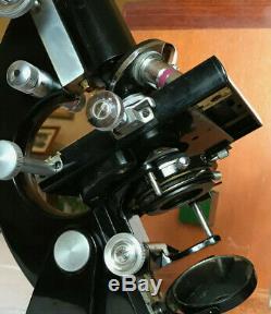 Vintage C. Baker Microscope with Mechanical Stage & Watson Lens, Cased c1950