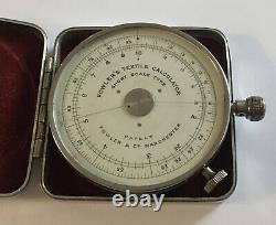 Vintage Cased'Fowler's Textile Calculator', (Short Scale Type)