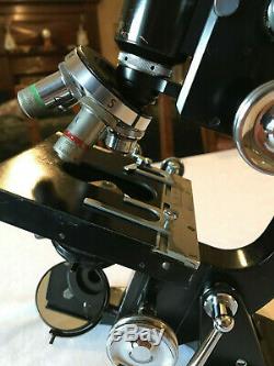 Vintage Cooke Troughton & Simms Binocular Microscope, Broad Arrow, Watson Lens