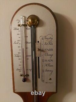 Vintage English Mahogany Stick Barometer
