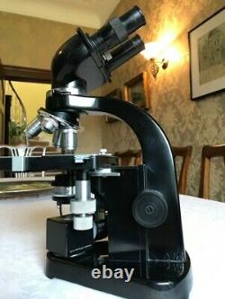 Vintage Ernst Leitz Wetzlar Laborlux Binocular Microscope with 6V PSU, c1960s