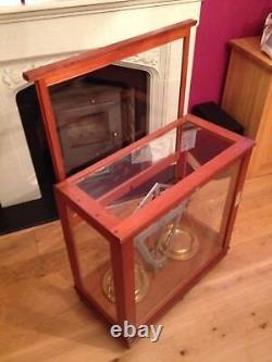 Vintage Glass Cased Scales Scientific Weighing Balance Apothecary Large Antique