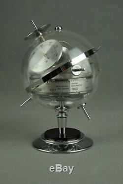 Vintage HUGER Sputnik Weather Station Barometer Thermometer Art Deco 50s 60s