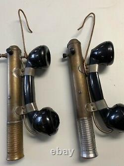 Vintage Industrial Linemen Telephones Battery Operated Work Shop Made Rare