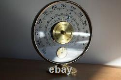 Vintage Jaeger art deco desk weather-station barometer and thermometer