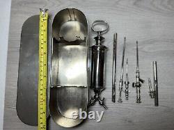Vintage Large Medical Syringe Medical Instrument Set