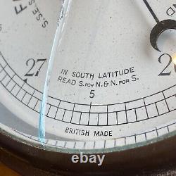 Vintage Large Sestrel Ships Brass Bulkhead Barometer Nautical Marine Mounted