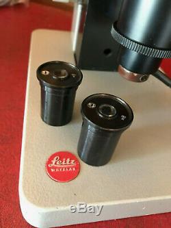 Vintage Leitz Wetzlar HM-LUX Binocular Microscope with Upgraded LED Illuminator