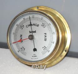 Vintage Sestrel Ships Brass Bulkhead Barometer Nautical Marine