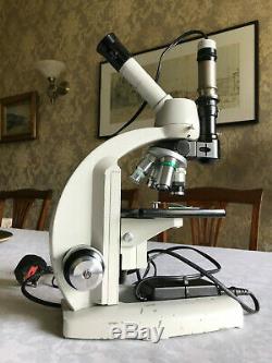 Vintage Vickers Instruments M12A Metallurgical Microscope with LED Illuminator