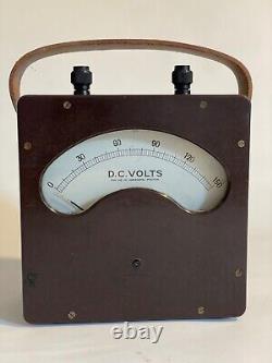 Vintage Volt Meter, Bakelite with Leather Strap