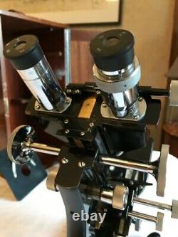 Vintage W. Watson & Sons Bactil High-Power Binocular Microscope c1948, Cased