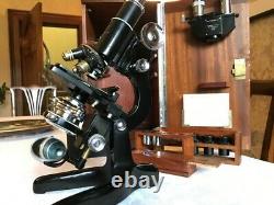 Vintage W. Watson & Sons Bactil High-Power Binocular Microscope c1948, Cased