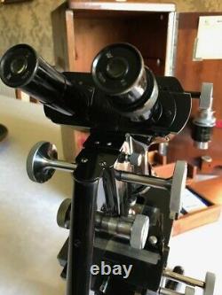 Vintage W. Watson & Sons Ltd Bactil Mono/Binocular Microscope, circa 1953, Cased