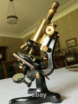 Vintage W. Watson & Sons Ltd Bactil Monocular Microscope in Brass c1927, Cased