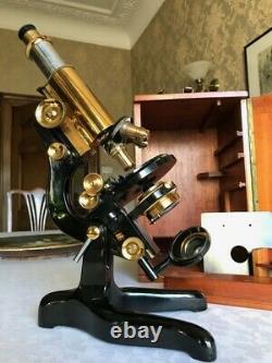 Vintage W. Watson & Sons Ltd Bactil Monocular Microscope in Brass c1936, Cased