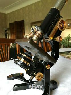 Vintage W. Watson & Sons Ltd Brass Service Microscope, Cased circa 1941