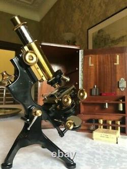 Vintage W. Watson & Sons Ltd Edinburgh-H Student's Microscope circa 1930s, Cased