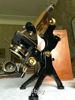 Vintage W. Watson & Sons Ltd Edinburgh Student's Stand-H Microscope c1933, Cased