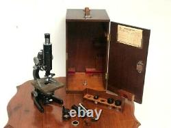 Vintage W. Watson & Sons Service II Microscope in Original Case c1953 6731