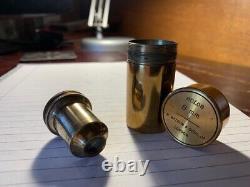 Vintage Watson 8mm Holos Microscope Objective Lens in Brass, 20x Magnification