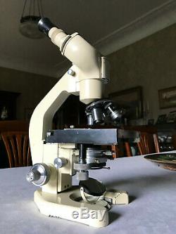Vintage Watson Bactil Binocular All-Original Technical Microscope, Cased c1962