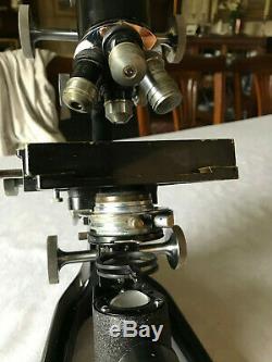 Vintage Watson Bactil Binocular High-Power Technical Microscope, Cased c1958