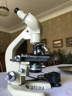 Vintage Watson Bactil Technical Binocular Microscope, Broad-Arrow Marks c1964