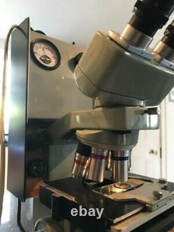 Vintage Watson Microsystem 70 Microscope, 6 Objectives, Kohler Illuminator, Case