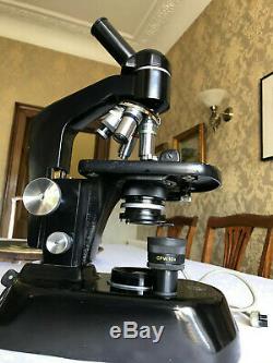 Vintage Watson Service 3 Monocular Microscope, ex Glasgow Royal Infirmary, c1963