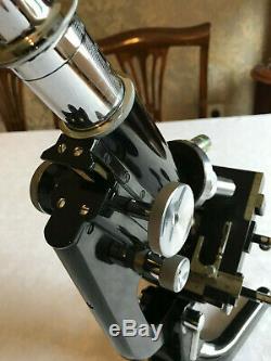 Vintage Watson Service II Microscope CTS Mechanical Stage Upgrade, Cased c1952