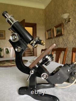 Vintage Watson Service Microscope No. 99774 circa 1949 with Electric Illuminator