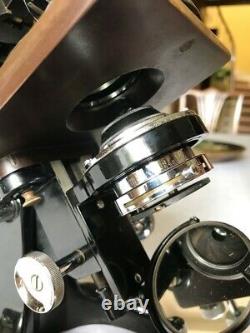 Vintage Watson Service Microscope with Mechanical Over-stage, circa 1939, Cased