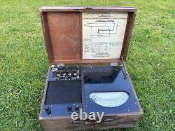 Vintage Watts Meter Gauge in Wooden Case, Nalder Brothers & Thompson Rare