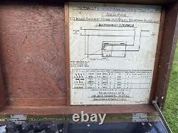 Vintage Watts Meter Gauge in Wooden Case, Nalder Brothers & Thompson Rare