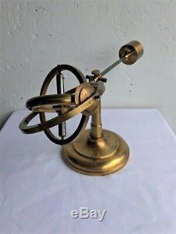 Vintage gilded brass Gyroscope gravitational science device