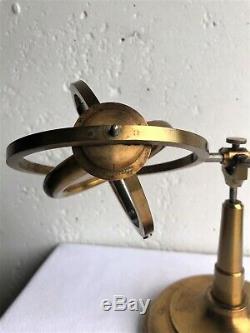 Vintage gilded brass Gyroscope gravitational science device