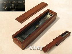 WW1 C. Haseler Trough compass in mahogany case dated 1918