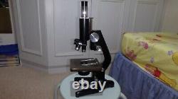 Watson Service II microscope- all original, 3 objectives, 2 eyepieces, BOX withkey