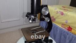 Watson Service II microscope- all original, 3 objectives, 2 eyepieces, BOX withkey