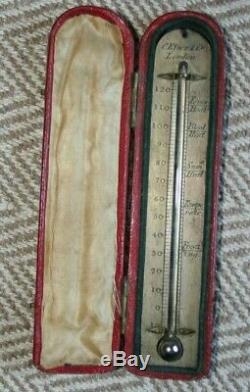 William IV Morocco Leather Cased Travelling Thermometer