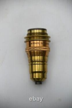 Wray, London 1/4 Inch Brass Microscope Lens + Original Brass Container