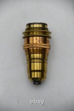 Wray, London 1/4 Inch Brass Microscope Lens + Original Brass Container