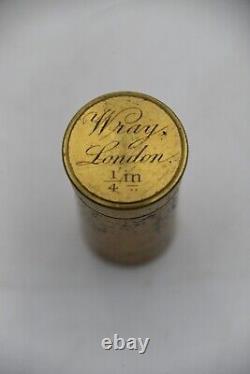 Wray, London 1/4 Inch Brass Microscope Lens + Original Brass Container