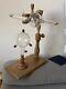 X ray tube Crookes tube antique with laboratory wood stand! Rare nice medical