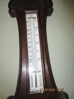 -'banjo' Barometer (wheel Type) British Made Circa 1910
